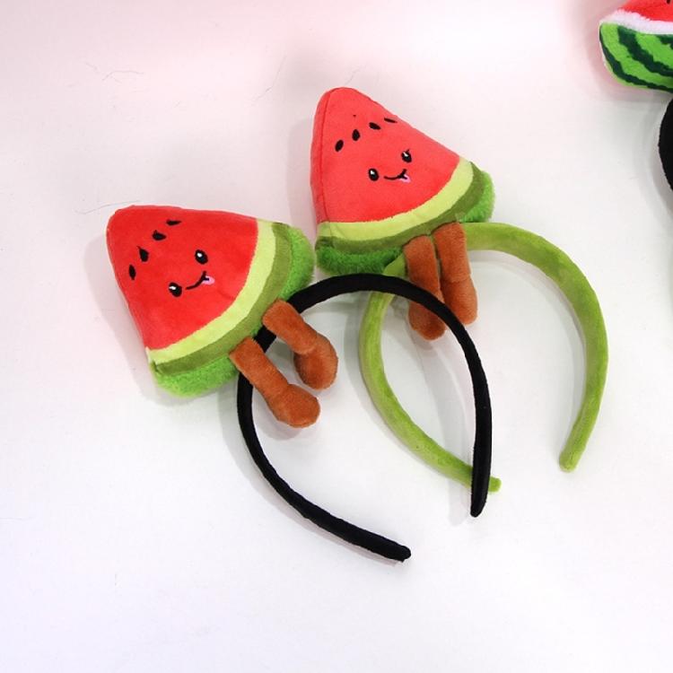 Makeup Hair Headband with Plush Watermelon Accent Soft Costume Accessory Face Washing Hair Hoop for Kids Adults and Event