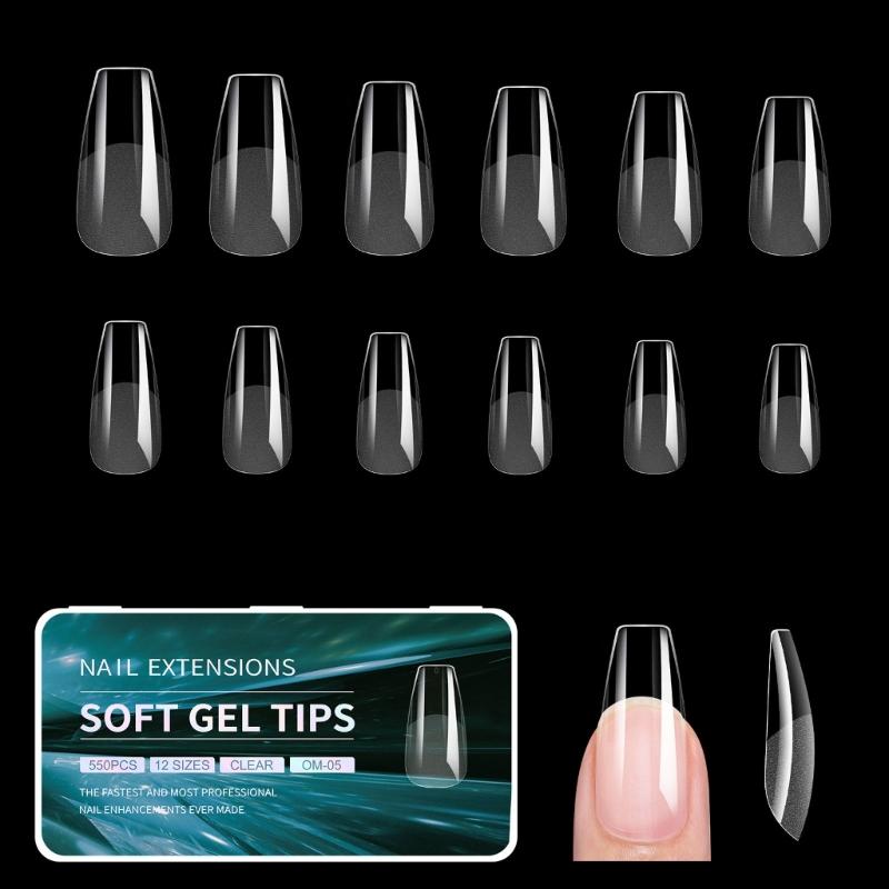 Gel Nail Tips Pre filed Almond/Stilettos/Square/Coffin Nail Tips Full Cover Nail Tips Press On Nail Artificial Fake Nail