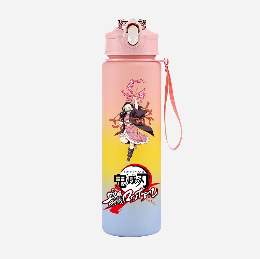 Anime Cartoon Demon Slayer Printed 750Ml Water Bottle Large Capacity Drinking Cup Portable Children Outdoor Sports Water Cup