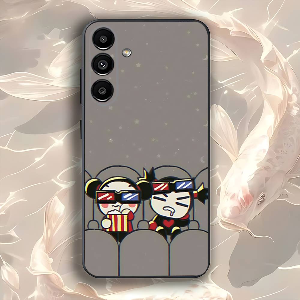 P-Pucca-as Cartoon G-Garu-us For Samsung Galaxy A73,52,32,71,41,53,31,72,22,5G,J7,Note,8,9 Soft Black Dust-proof Cover