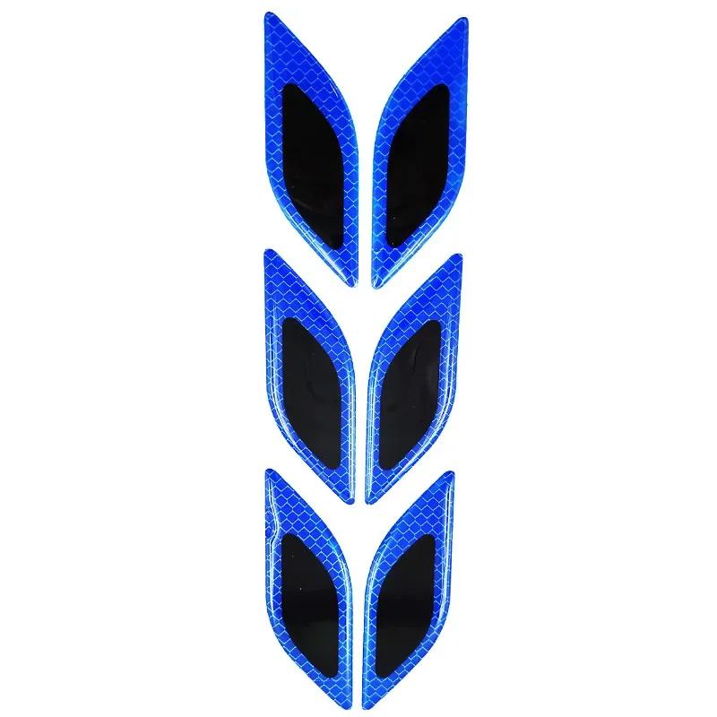 6PCS Car Body Decoration Stickers Carbon Fiber Pattern Fender Side Air Vents Nose Cover Decorative Warning Reflective Stickers
