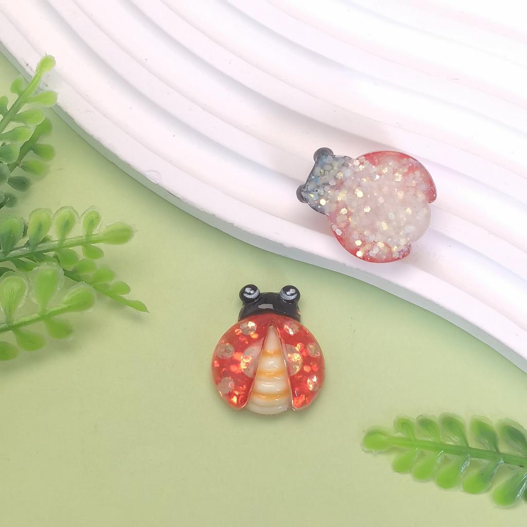 Kawaii Glitter Insect Bee Snail Butterfly Flatback Resin Cabochon Embellishments For Phone Case Scrapbooking Decor DIY