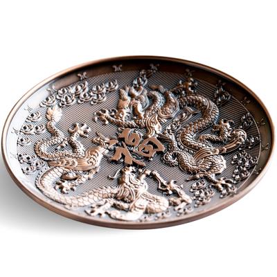 DANNY LIB Räuchergefäß, Stilvolles Feng Shui Design mit Drachen-Räucherplatte, Kegelstäbchen, Doppeldrachen und Räuchergefäßständer aus Kupfermessing für