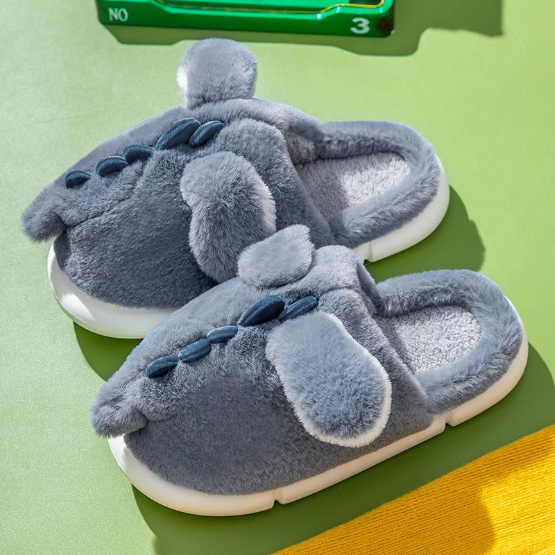 

Новые тапочки зимние детские тапочки для мальчиков и девочек домашняя обувь для помещений нескользящие плюшевые туфли [22/23] Inner length 21cm серый