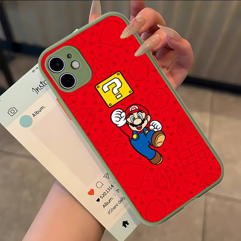 Super Game M-Mario Phone Case For IPhone 13 12 X XS MAX Pro Max 16 15 11 14 Pro Max Shockproof Matte Cover