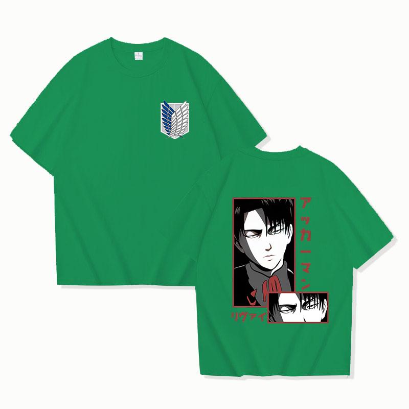 New Anime Levi Ackerman Print T Shirts Women Men Casual Round Neck Tees Top Summer Cool Loose Short Sleeve