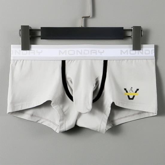 Men Boxer Underwear Letter Print Elephant Nose Design Shorts Briefs Mid-rise High Elasticity Breathable Panties