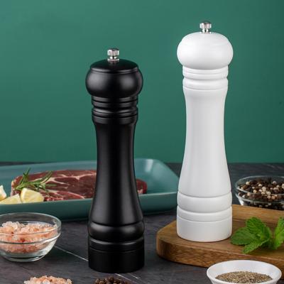 8-inch Black and White PU Paint Pepper Grinder Kitchen Household Rose Salt Pepper Mill Seasoning Bottle