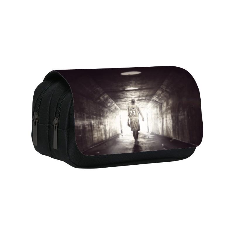 Kobe Bryant Double Layer Pencil Case With Nylon Material For Students And Nba Fans