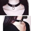 QIKEJI Choker Ladies Black Jirai Style Accessory Collar Gothic Unisex Leather Yami V Visual Kei Harajuku Cosplay Costume Fashion