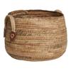 Lot de 2 paniers cache-pot ronds en feuilles de bananier naturel