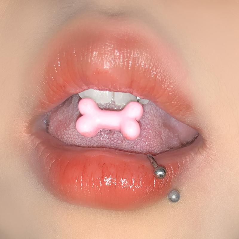 Personalized Cute Bone Tongue Nail Tongue Ring Stainless Steel Tongue Nail Punk Style Body Piercing Jewelry Gifts