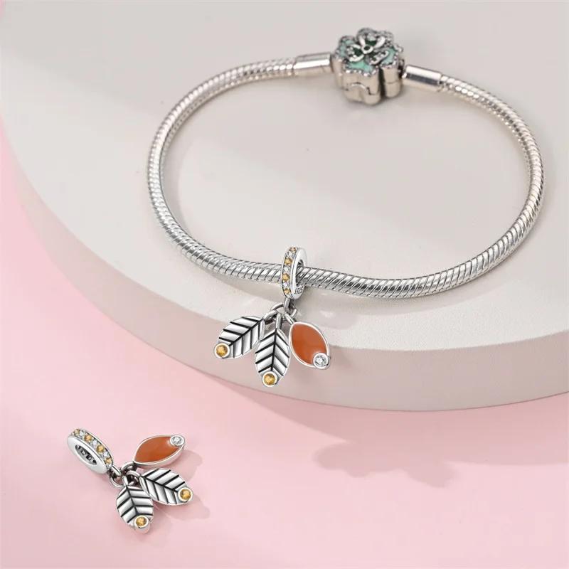 Authentic Charm Bead Charms Copper Plated Daisy Pendant Plant Bead Charms Compatible With Bracelets Women Jewellery Making Diy Gift