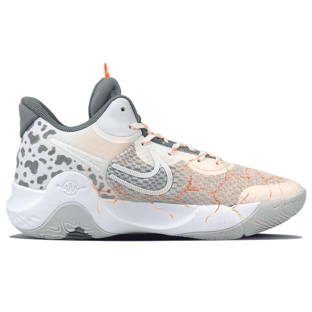 Nike Trey 5 Comfortable Cushioning Slip Resistant Abrasion Resistant Mid top Basketball Shoes Unisex Orange Gray CW3402-011(Team401-)