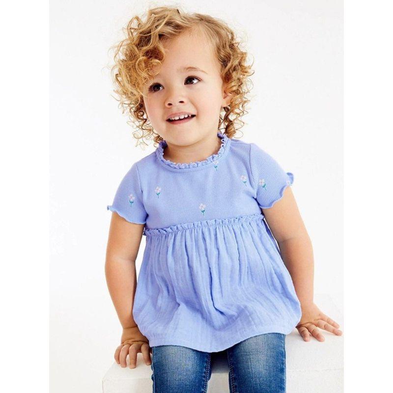 Doll-Style Short-Sleeve T-Shirt, Summer Clothing for Girls, Infant Clothes, Children's Clothing, 0-3 Years Old, Children's Tops, 5-Year-Old Toddler