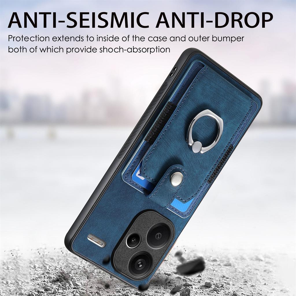D2 For Xiaomi Redmi Note 13 Pro+ 5G Ring Phone Protective Cover Phone Card Holder Kickstand