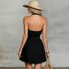 Damen-Minikleid mit Neckholder, verstellbarem Taillenband, ärmellos, rückenfrei, leichte, legere Passform für den Sommer