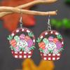 Easter Bunny Eggshell Earrings with Vegetable Basket Design