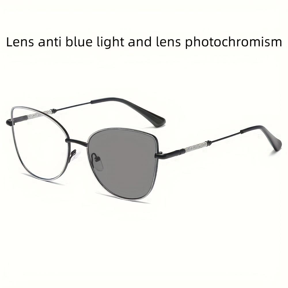 New Retro Metal Inlaid Cat Eye Frames For Men And Women Fashionable Glasses Lenses With Light Color Lenses With Blue Light