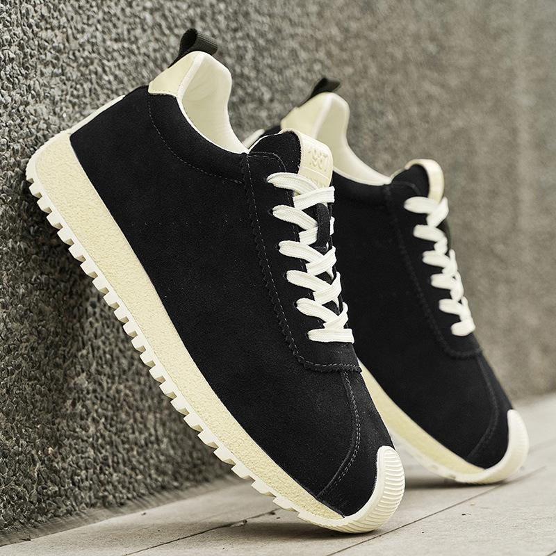

Retro Men s Casual Sneakers 2025 Comfortable Low Cut Suede Leather Green Platform Trainers Sporty Zapatillas Deporte Shoes 39