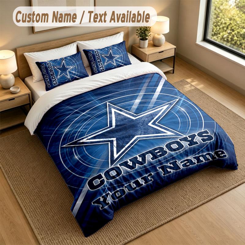 Bedding Set 1 Duvet Cover 2 Pillowcases Dallas Cowboys Print Soft Bed Linen Bedroom Decor