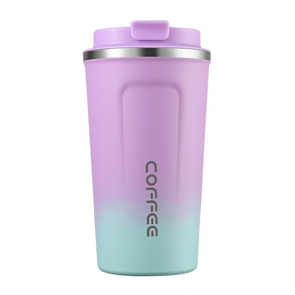 510ml Reise-Kaffeebecher, Isolierte Becher aus Edelstahl, Auslaufsicher & Spritzwassergeschützt mit Klappdeckel für Heiß-/Kaltkaffee, Eiskaffee, Tee