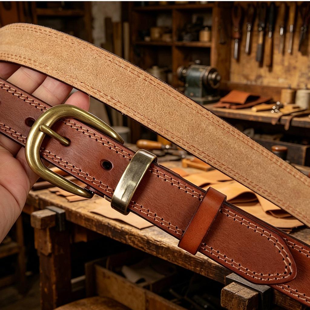 New Hand‑Made Vintage Vegetable Tanned Cowhide Belt Women Pin Buckle Genuine Leather Casual Retro Waist Strap For Jeans Daily Outfit