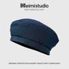 25 Early autumn new simple solid color striped beret children's pumpkin hat showing face small bud hat