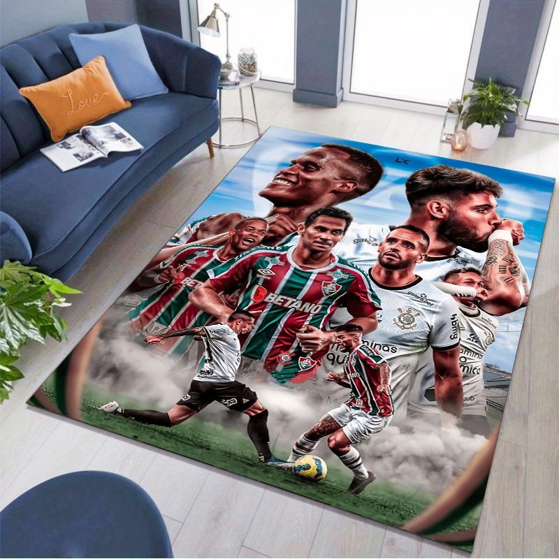 Brasilien Fußballmannschaft Spieler Collage Druck Teppich Nicht-Rutschfeste Rechteckige Fußmatte Fußballfan Gaming Wohnzimmer Schlafzimmer Dekoration