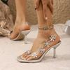 2025 new Women's Fashionable versatile Sandalias Summer Shoes With Heeled Bling Sexy minimalist comfortable Heels Shoes Woman