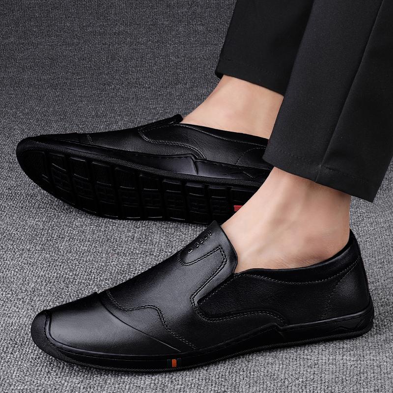 Men's Genuine Leather Handmade Shoes Moccasin Men's Comfortable Soft Sole Loafers Men's High Quality Slip-On Casual Shoes Homme