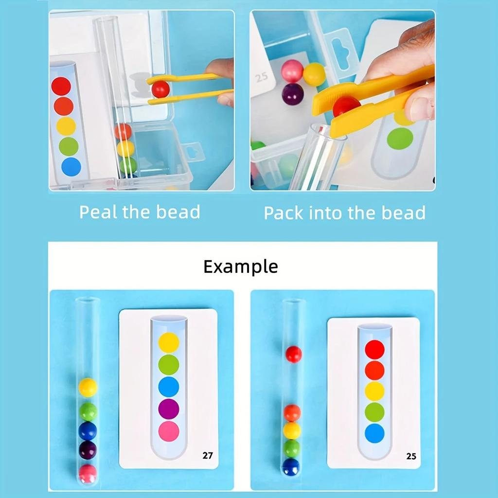 Children Clip Beads Test Tube Playthings Children Logic Concentration Fine Motor Training Color Matching Games Montessori Learning Playthings