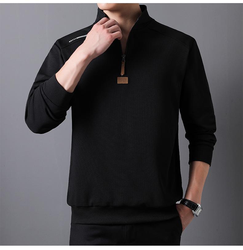 

Mid-Age Army Green Velvet Men s Half-Zip Stand Collar Loose Hoodie 2XL