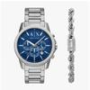 Armani Exchange Men S Metal Watch Chronograph Bracelet Set ax7176Set