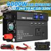 Inversor de Onda Senoidal Modificada de 4000W DC 12V / 24V para AC 110V / 220V Transformador de Tensão de Pico Conversor de Potência LCD Inversor de Carro