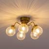 Chende Ceiling Light with Cracked Scandinavian Classic for Living Dining Antique Lighting Fixture 5-Light Glass, Style, LED, Brass, Retro, Bedroom,