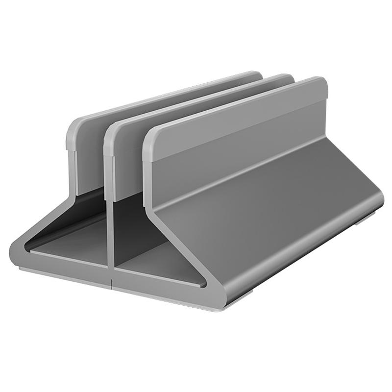C402 Aluminum Alloy Laptop Tablet Stand Dual Slot Vertical Desktop Holder Organizer Base