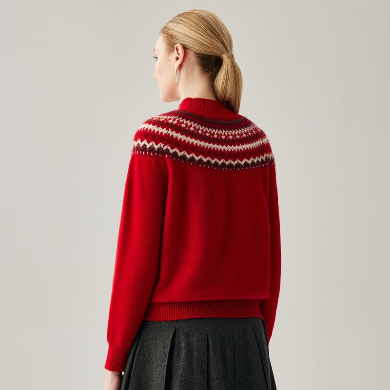 Zhaojun Women's Fair Isle Jacquard Cashmere Sweater