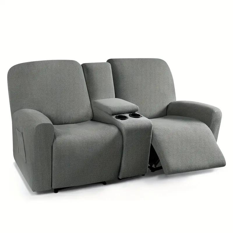 

Recliner Sofa Covers with Console Cover All-inclusive Elastic 2 Seater Armchair Case Removable Loveseat Recliner Couch Slipcover