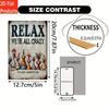 Vintage Relax We All Crazy Metal Wall Poster Home Decor