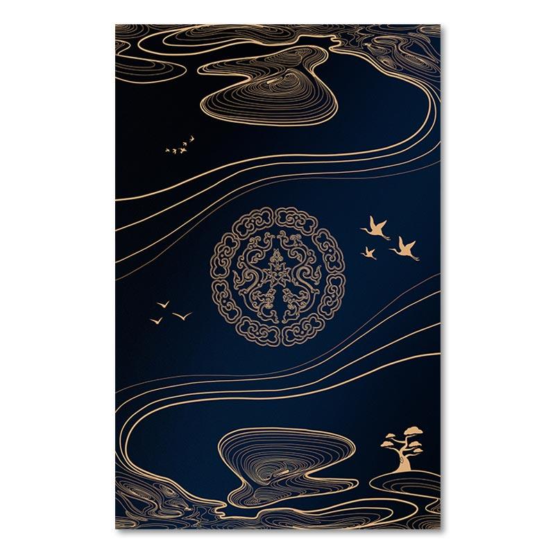 Chinese Style Plum Blossom Painting Decoration Poster Red Crowned Crane Giraffe Light Luxury Poster For Corridor Home Decor