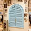 French-Style Solid Wood Shutter Mirror for Electrical Box Covering and Corridor Decor