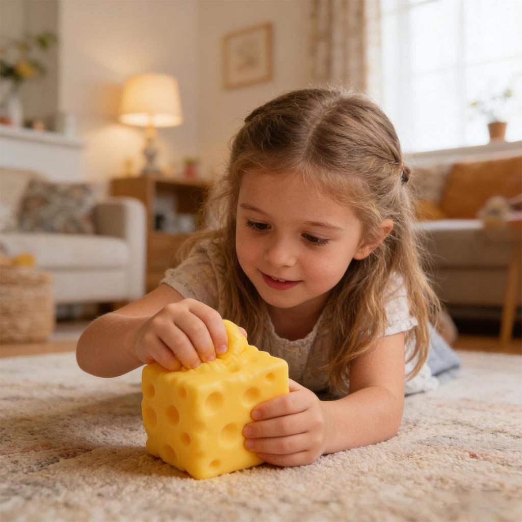 Giant Cheese Stress Toy Slow Rising Food Squeeze Sensory Stress Reliever Cheese Block Decompress Toy for Kids Adults Students