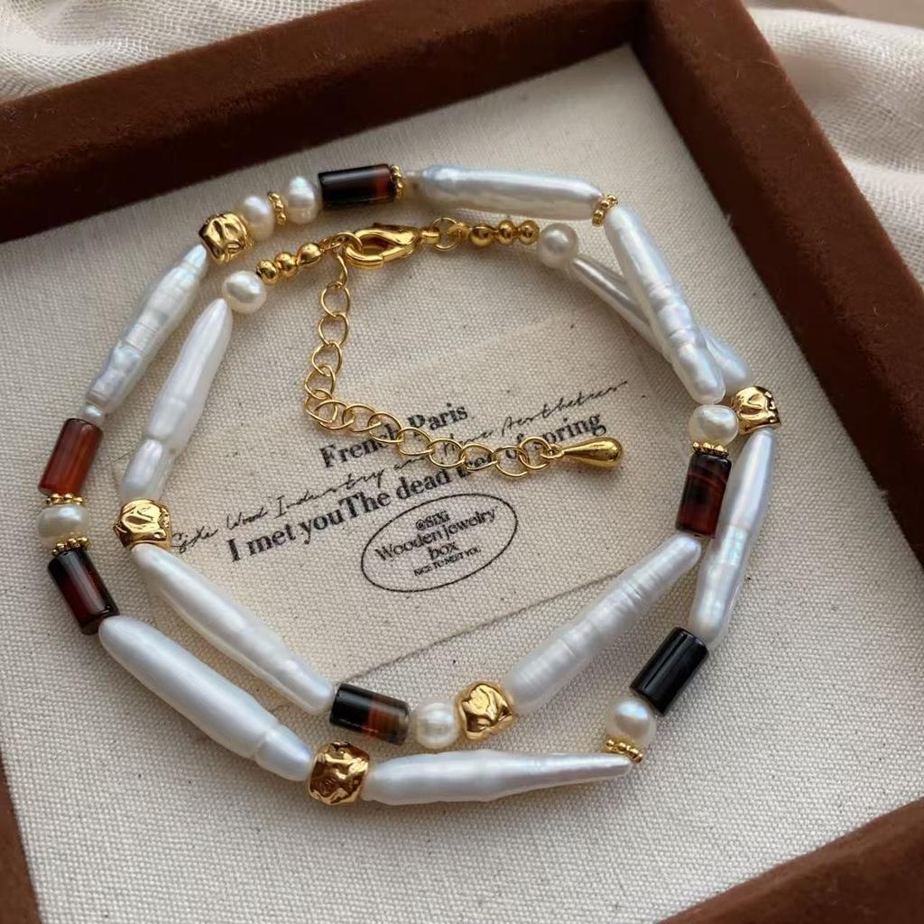 French Light Luxury Special-Shaped Baroque Irregular Natural Freshwater Pearl Necklace Niche High-End Luxury And Elegance