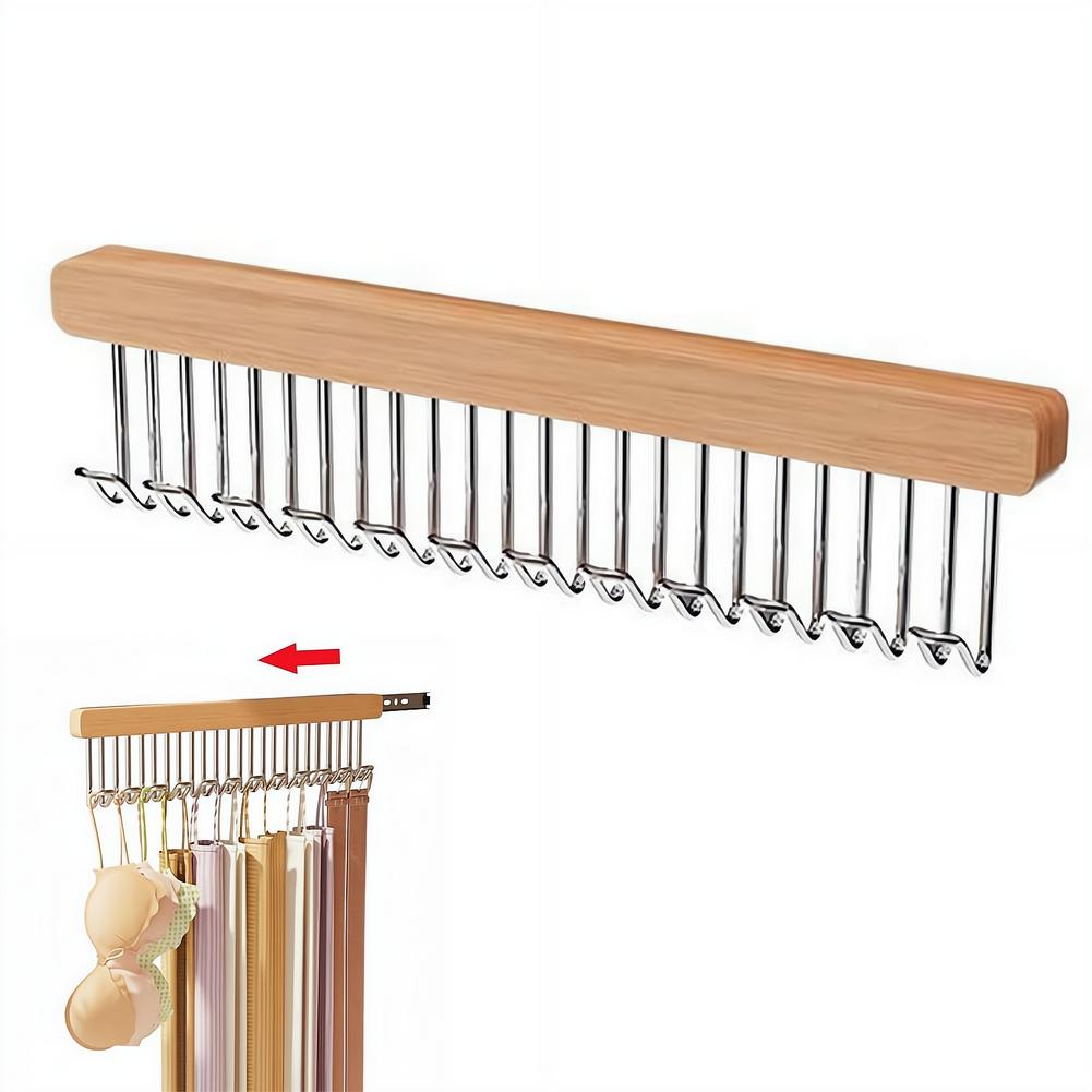 Wooden Clothes Hanger With 12 Hooks Bra Space Saving Hangers Heavy Duty Wooden Hanger With Rotating Hooks Closet Wardrobe
