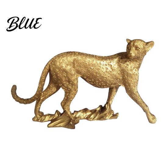 High-quality Resin Leopard Golden Figurine Model Vivid Statue Squatting Running Posture Entrance Hall Decor Item Ornament for TV Stand Entryway