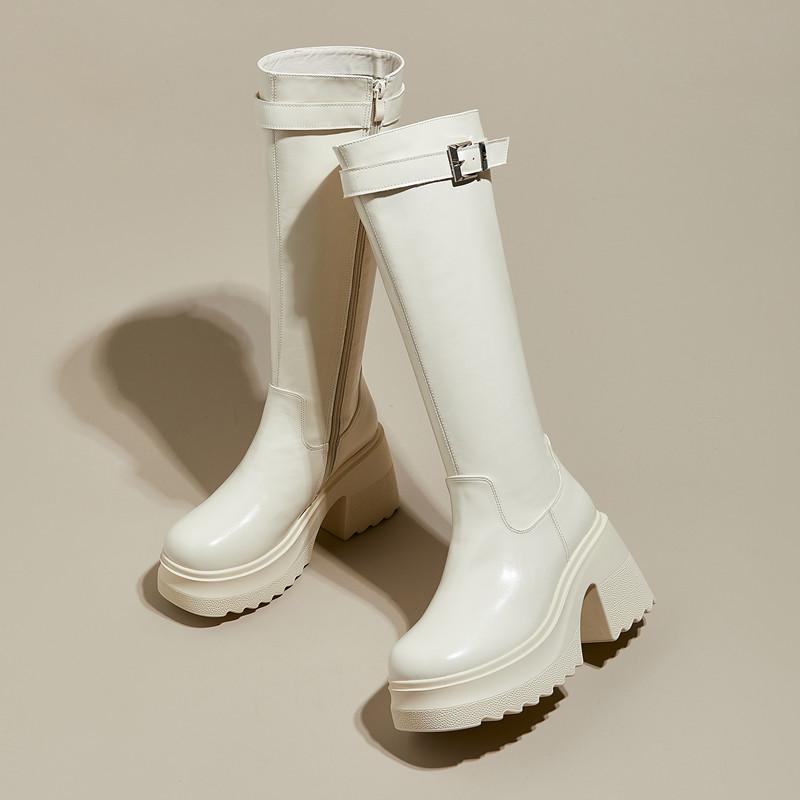 Fashion AIYUQI Long Boots Women 2025 New Women's High Heel Boots 10cm Heel High Platform Fashion Skinny Rider Boots Women