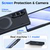 Samsung Galaxy Z Fold 8 Ultra Case with Hinge Protection Magnetic Ring Stand and Tempered Glass Screen Protector-Black