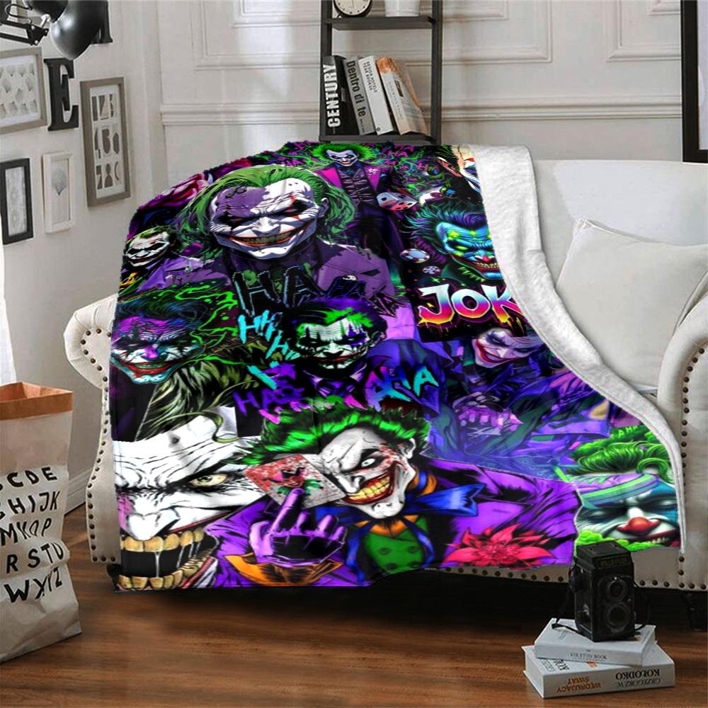 Joker Print Flannel Blanket High Quality Warm Comfortable Cover for All Seasons Perfect for Gifts Home Decor