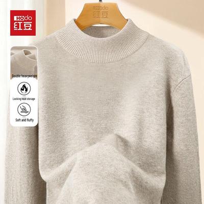 Hodo Men's Heavyweight Round Neck Thermal Knit Sweater